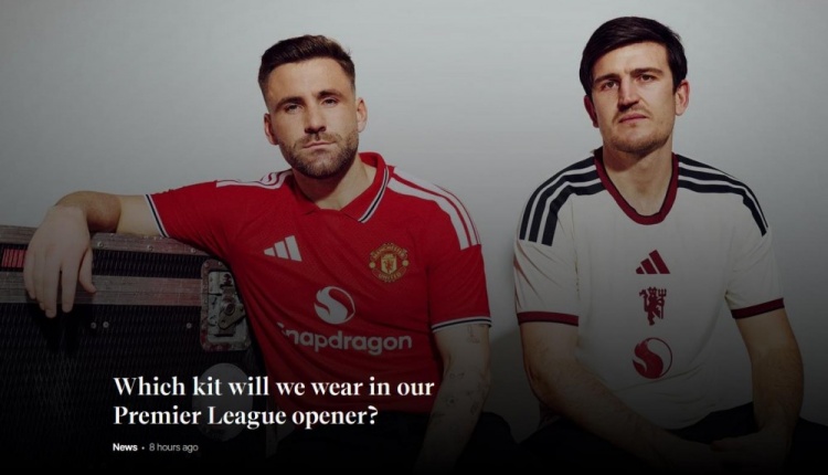 曼联官方：战赫尔城将身穿白色第三球衣，此前负米兰是该球衣首秀